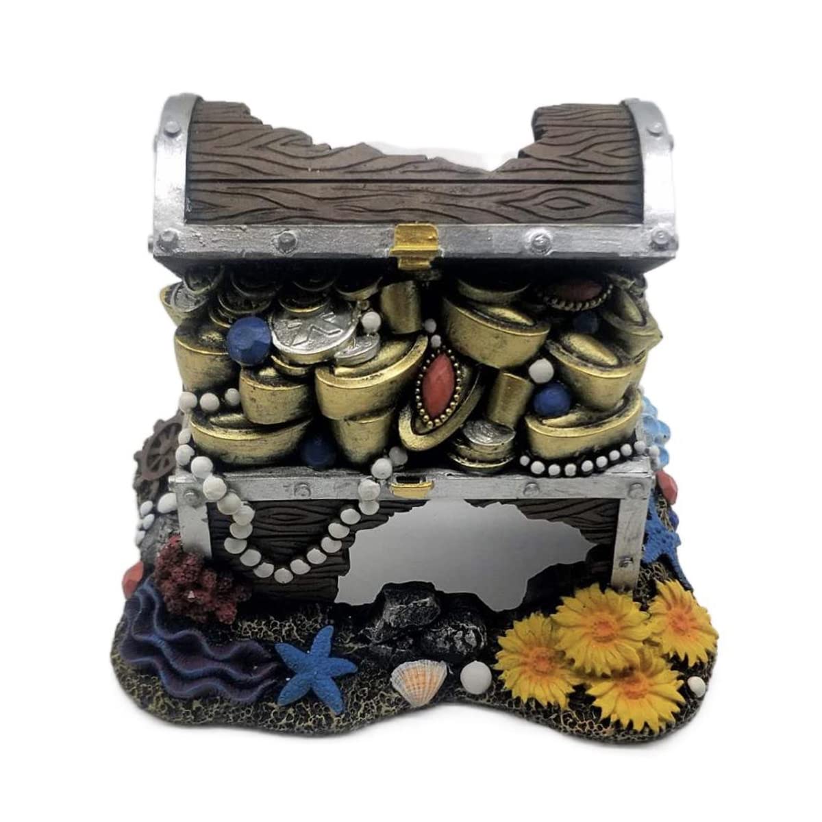 Decorazioni per Acquari, Decorazioni per Acquari, Portagioielli Sottomarini in Resina Naturale per Accessori per Acquari, Decorazioni per La Casa, Ornamenti da Scrivania, 5.9x4.3x4.9in