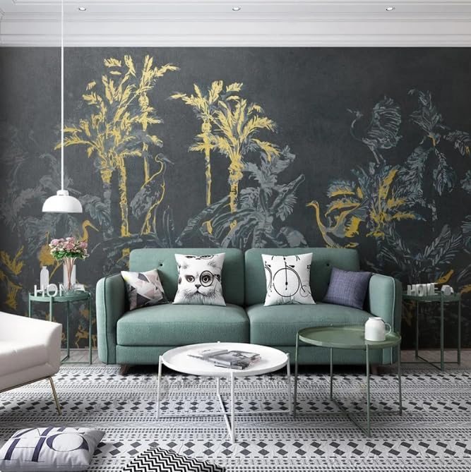 Papier peint tropical 3D photo murale forêt plantes salon chambre 250x175