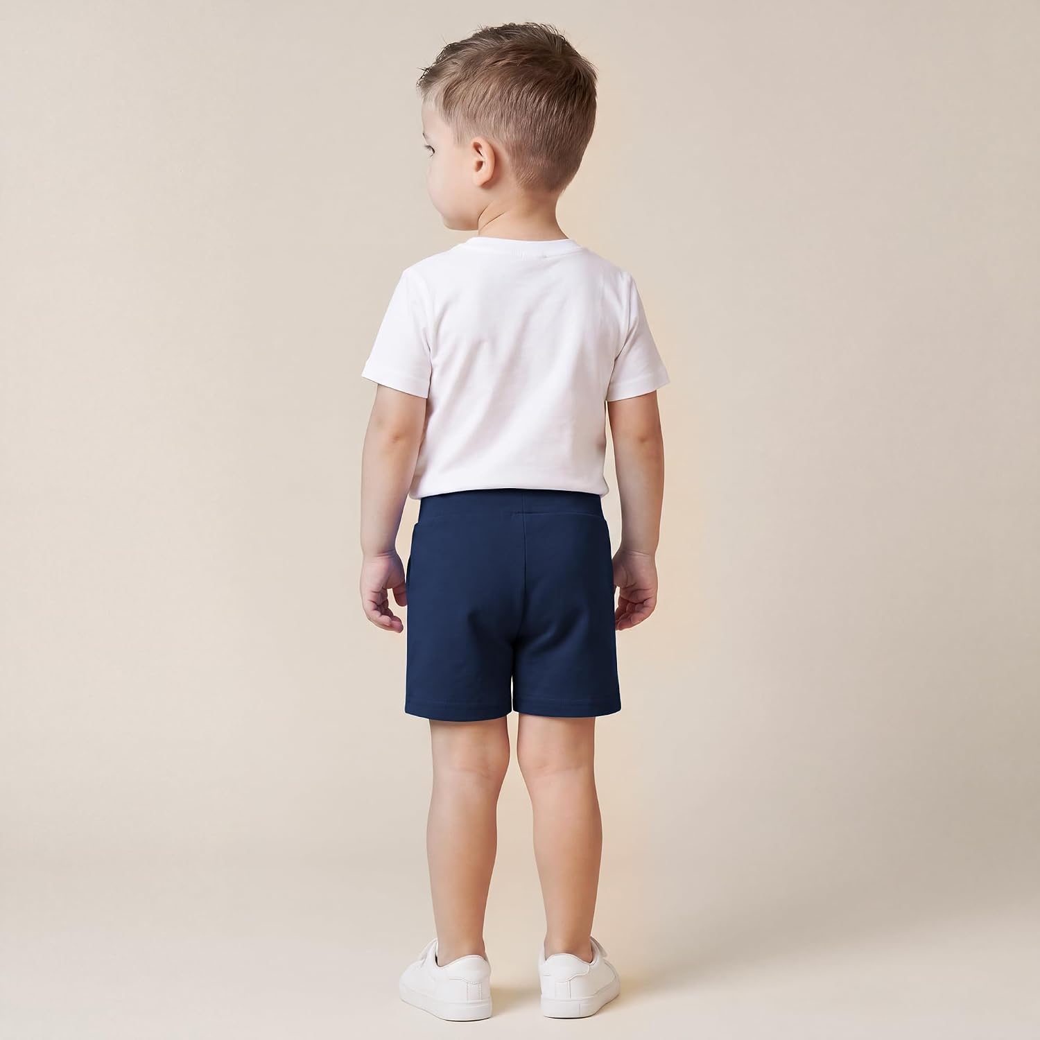 DREAM BUS Baby Boy Toddler Cotton Shorts, 3-Pack with Pockets, Soft Stretch Fit, 12M–5T