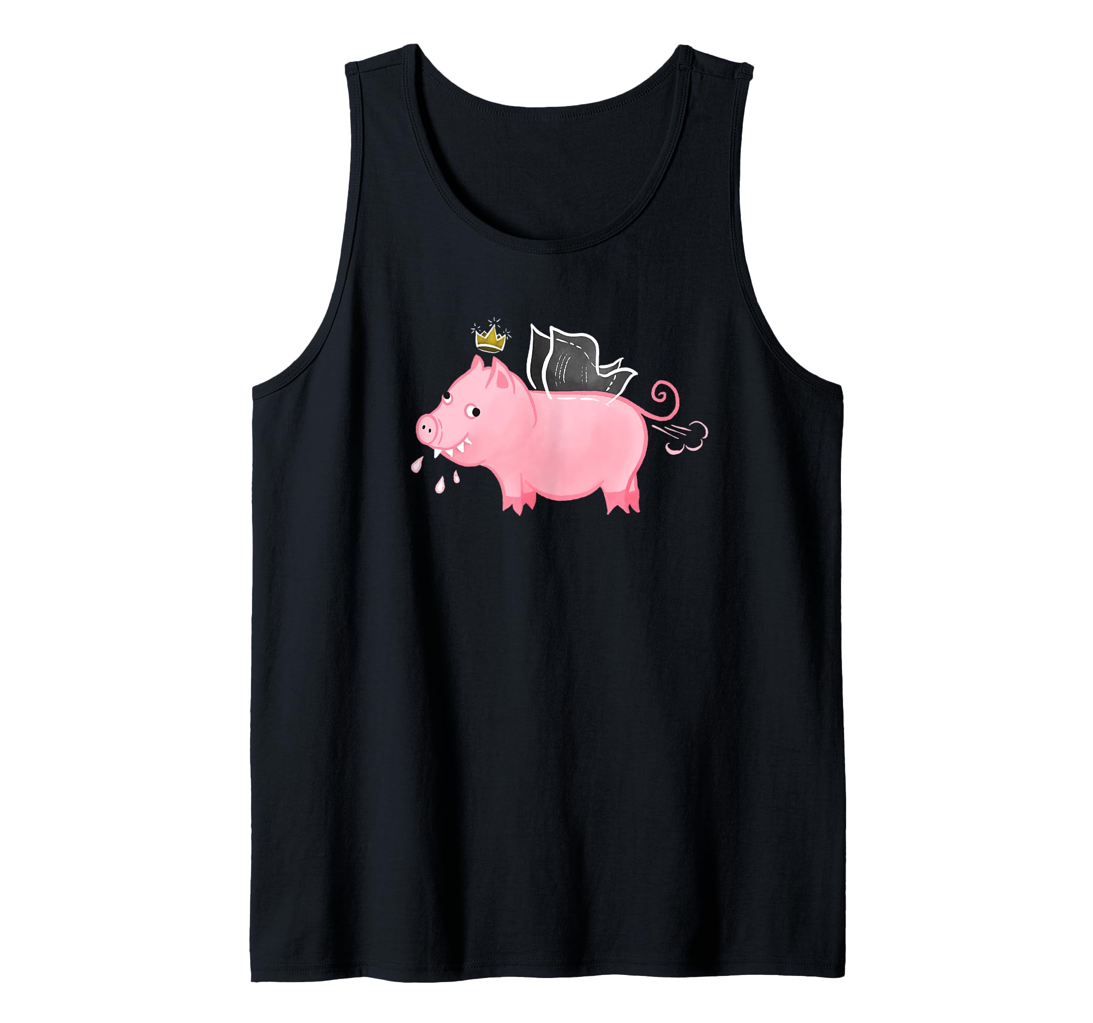 Threadless Boriana Funny Pig Fairy Farting Graphic Tank Top