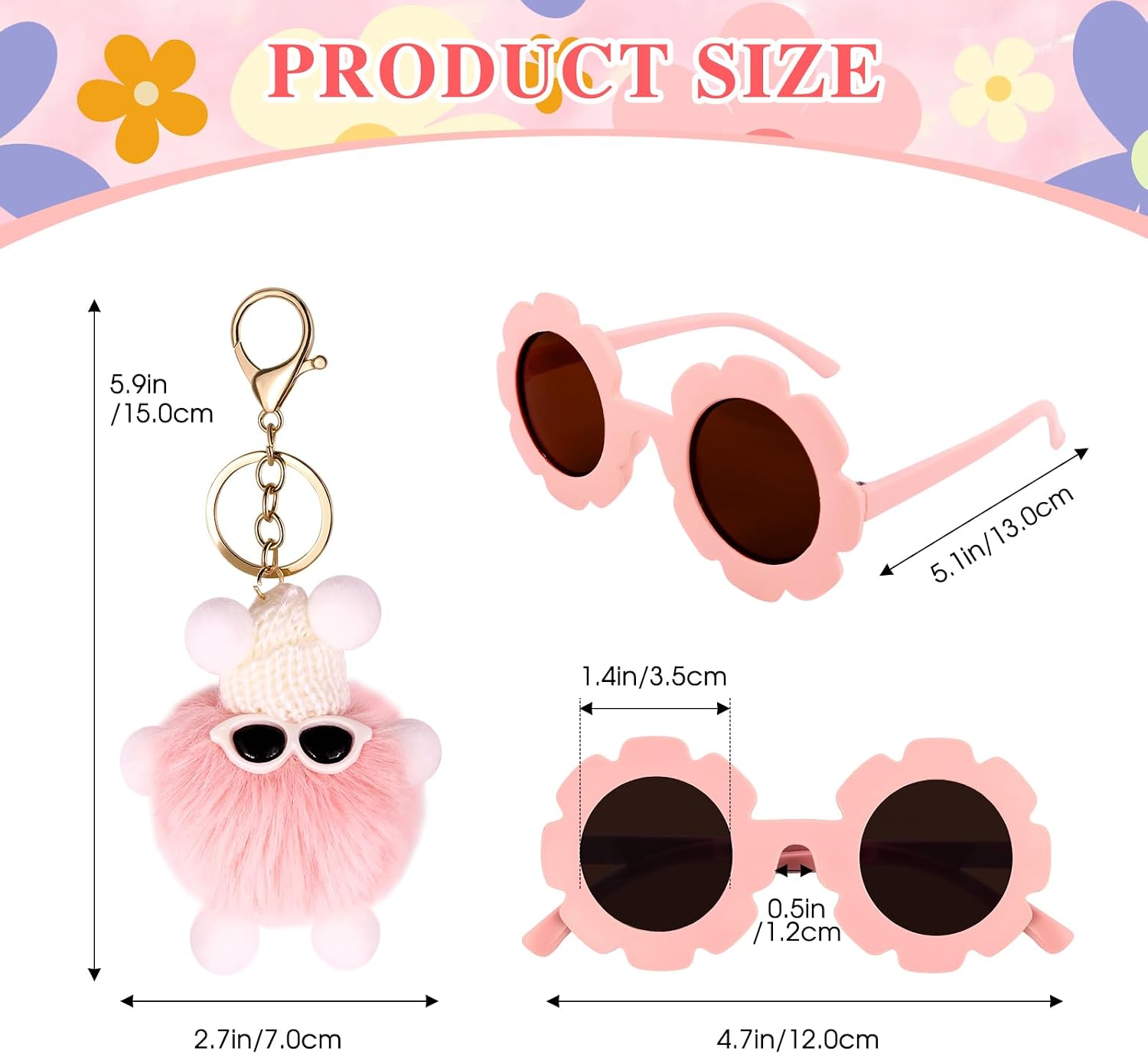 Personalized Mini Fanny Pack for Kids with Sunglasses & Cute Keychain, Small Initial Belt Crossbody Bag Purse for Teen Girls, Birthday Gifts for 3 4 5 6 7 8 9 10 Years Old Kid (M, Pink)