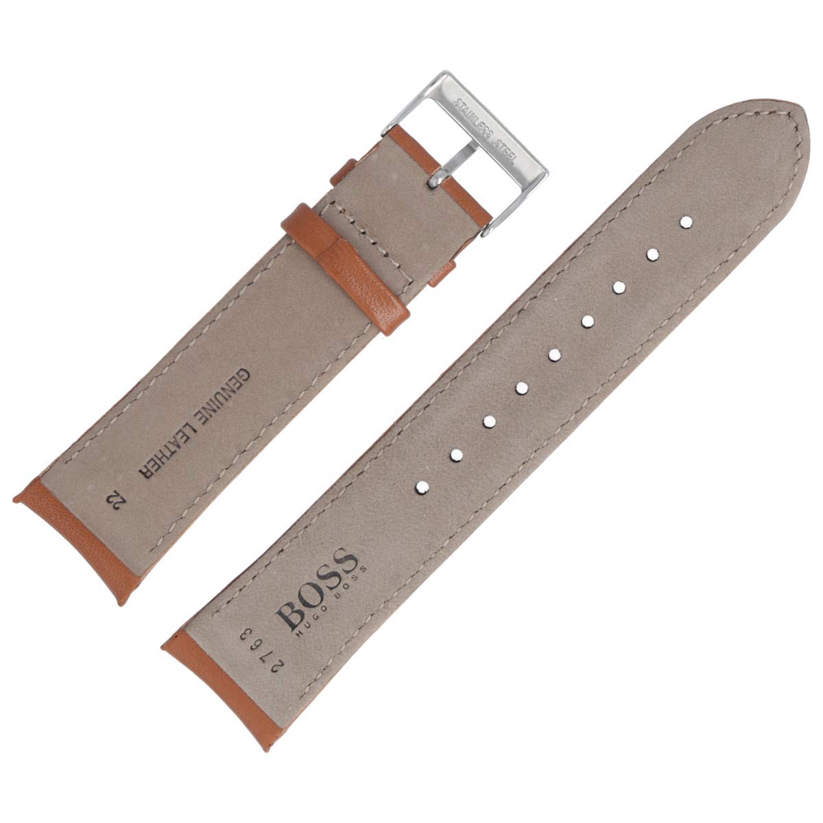 HUGO BOSS Uhrenarmband 22mm Leder Braun - 659302763