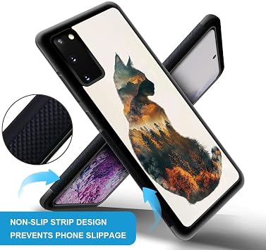 Samsung Galaxy S20 ケース、猫 自然 秋 森 アメージング パターン デザイン 耐衝撃 傷防止 ハード PC バックケース Samsung Galaxy S20 ケース