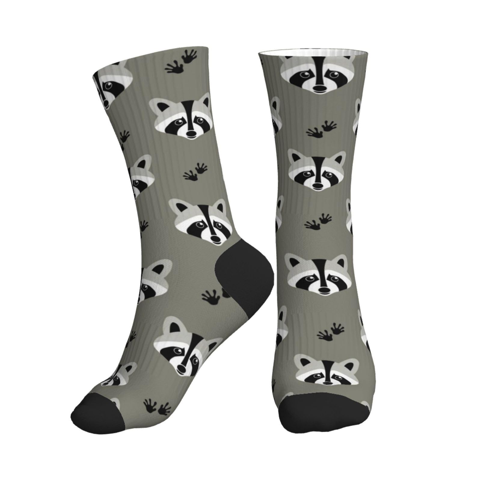 KWQDOZF Funny Raccoon Socks Mid-Tube Sports Socks For Sports And Daily Wear for Women and Men