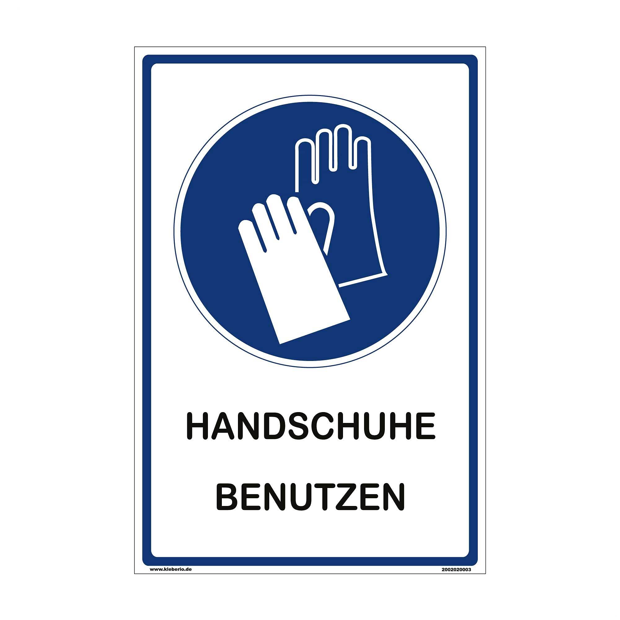Hinweisschild Labor - Handschuhe benutzen - 40 x 60 cm gelocht & Kit Arbeitshandschuhe Gummihandschuh Schutzschuhe Werkstatt Schild Chemie Labor Handschutz Sicherheitshandschuhe