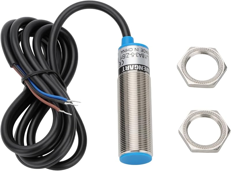 Wengart M18 Inductive Proximity Sensor Switch NPN Normally Open,LJ18A3-5-Z/BX DC 10-30V 5mm Sensing Distance,Shielded Flush-Mountable 3-Wire Metal Detector Switch for 3D Printer & DIY Automation, IP65
