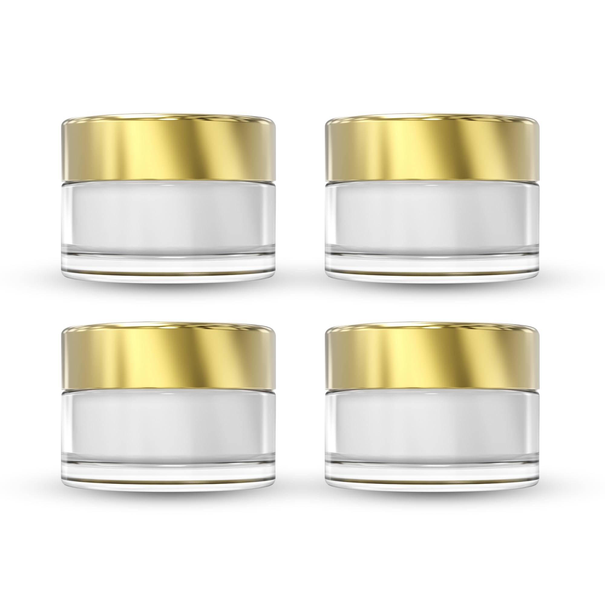 Frost Glass Cosmetic Jars - (4 Pack) 30gm Round Travel Jars with Golden Lids & Liners - Refillable Small Containers for Creams, Lotions, Makeup, Scrubs-image-18