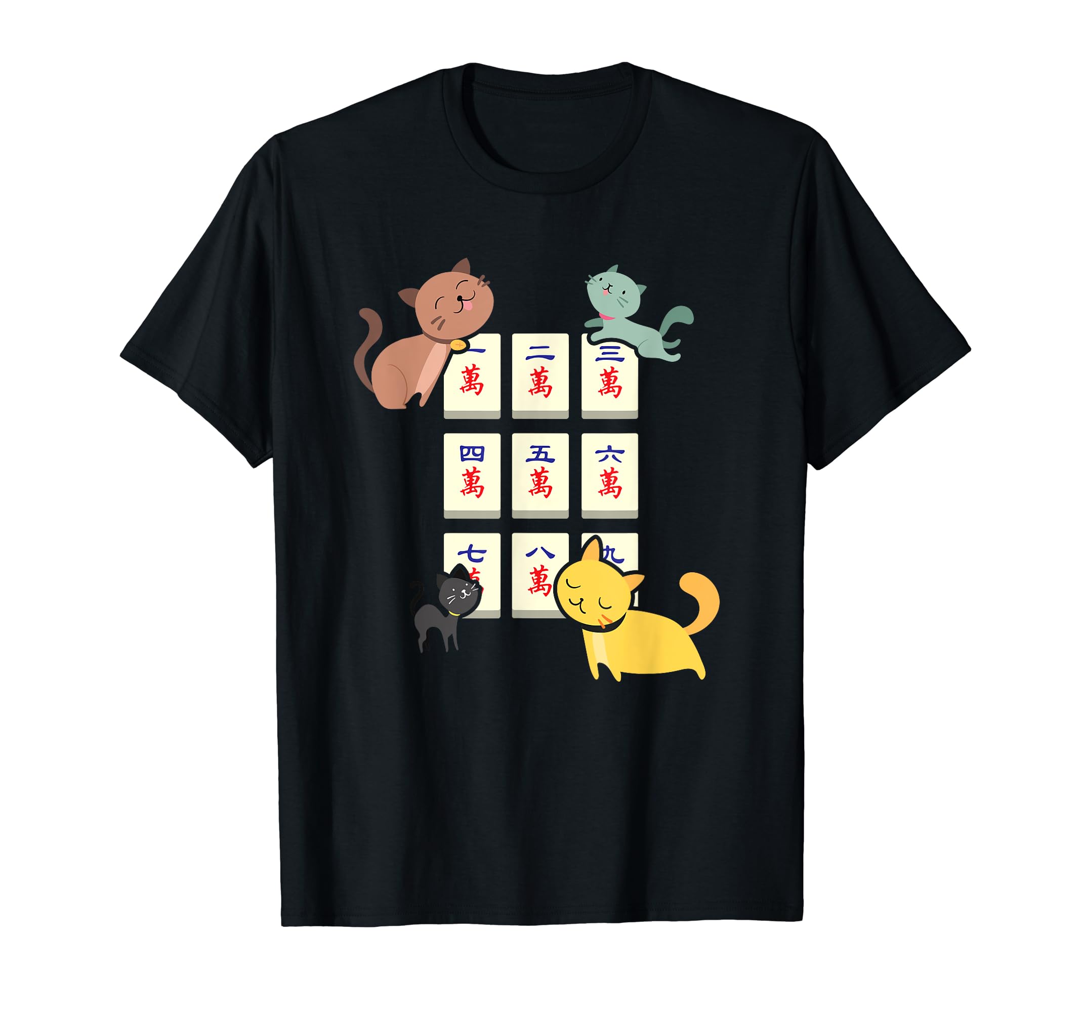 CharlIan Minds - Funny Mahjong Lover Cat OwnerCat Playing Mahjong Funny Players With Letters T-Shirt for Men Women