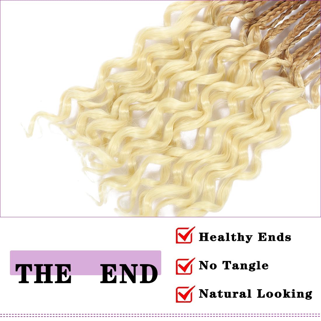 Crochet Box Braids Hair with Curly Ends 7 Packs Pre Looped Crochet Braids Goddess Box Braids Crochet Box Braid Hair (18inch,1B/27/613)