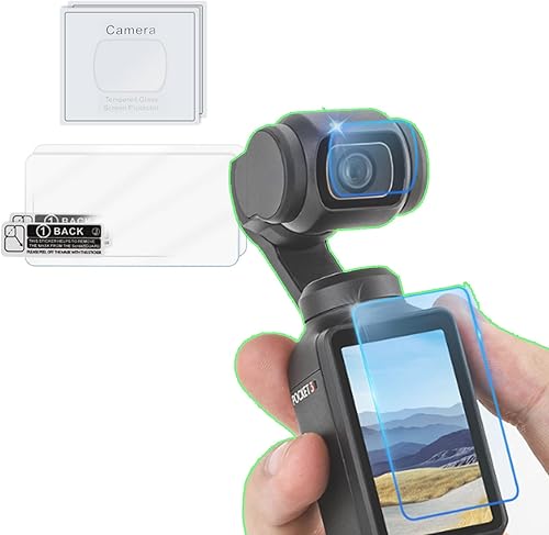 Película templada compatible con DJI Osmo Pocket 3 HD Película de vidrio frontal y trasera Protector de pantalla de lente Osmo pocket 3 Accesorios