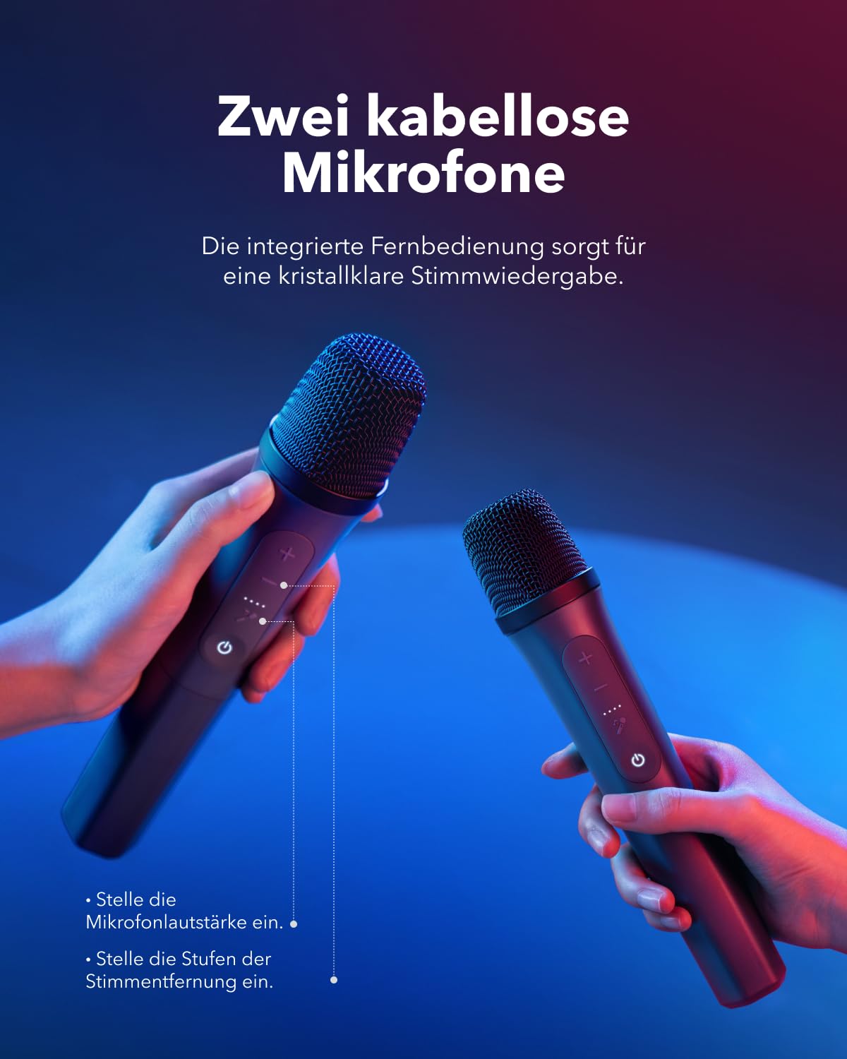 soundcore Rave 3 KI Karaoke-Lautsprecher mit 2 kabellosen Mikrofonen,160W Sound,KI-Stimmentfernung,Stimmverstärker,Nachhall-Effekt,12h Spielzeit,portables PA-System mit Bluetooth für Zuhause,PartyBox