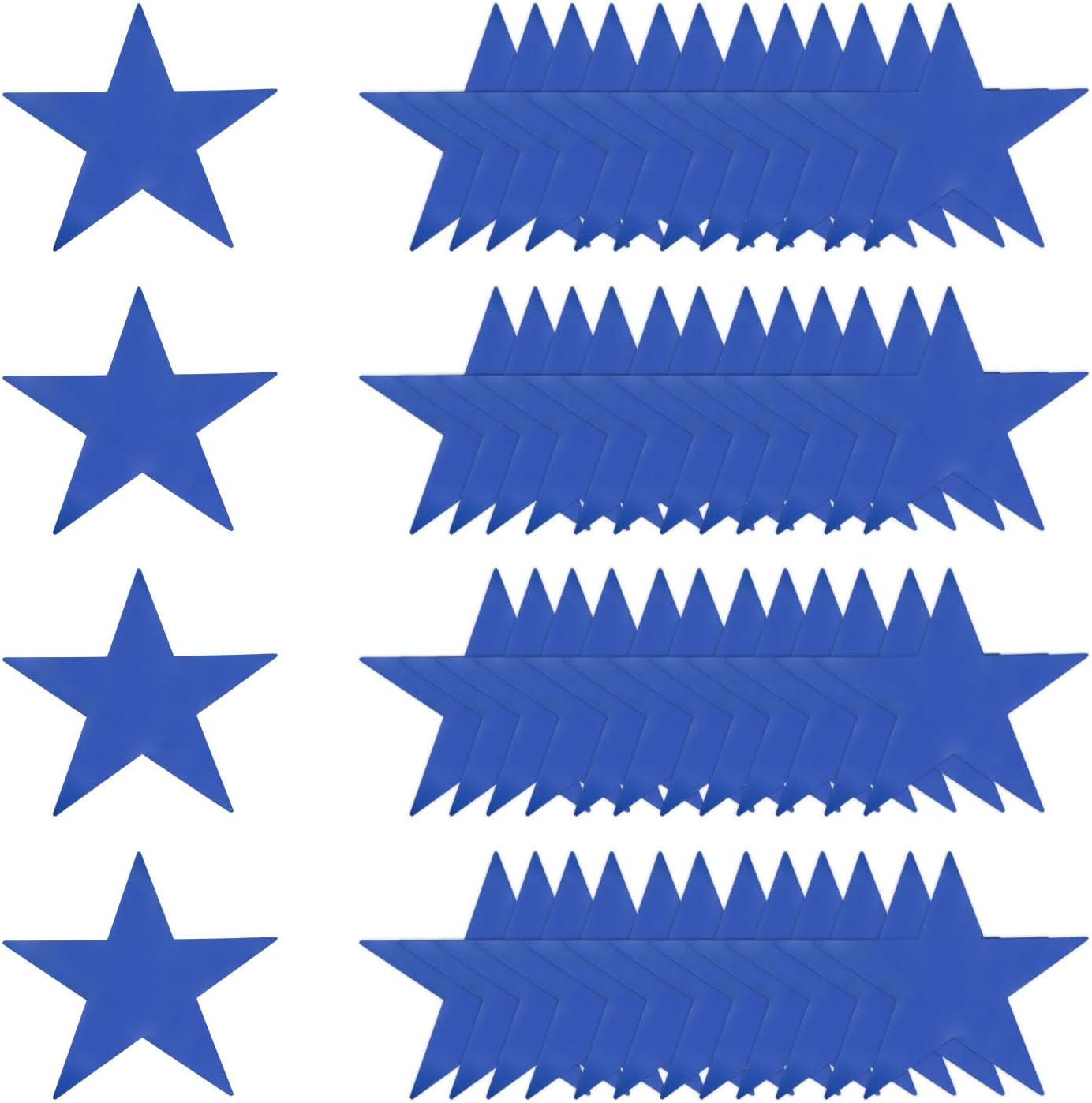 MECCANIXITY Blue Stars Cutouts Decoration, 20 Pcs 11" Double Printed Paper Stars Cutout Confetti Cardboard Stars Decorations for Bulletin Board Wall Classroom Party
