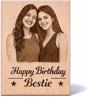Personalized Wooden Photo Frame with Laser Engraving | Customised Picture on Wood | Gift for Couples, Anniversary, Valenti... Price In India