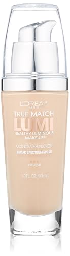 L'Oréal Paris True Match Lumi Healthy Luminous Makeup, N1-2 Soft Ivory/Classic Ivory, 1 fl. oz.
