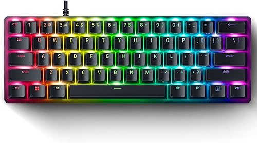 Vista 8 de Razer Teclado para Juegos Huntsman Mini 60%: Interruptores Ópticos Lineales - Modo Rapid Trigger - Iluminación Chroma RGB - Teclas PBT - Memoria