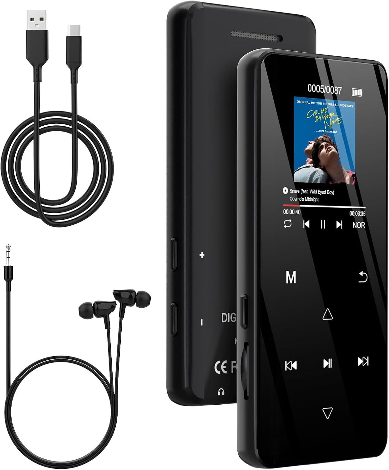 MP3 Player with Bluetooth 5.3, 32GB Portable Music Player with Speaker, HiFi Lossless Audio, Expandable to 128GB, Lightweight for Running, Gym, Travel, Kids & Students