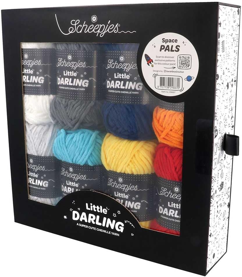 Scheepjes Little Darling Color Pack Space Pals 8 x 25 g mini skeins for amigurumi, Crochet and Knitting