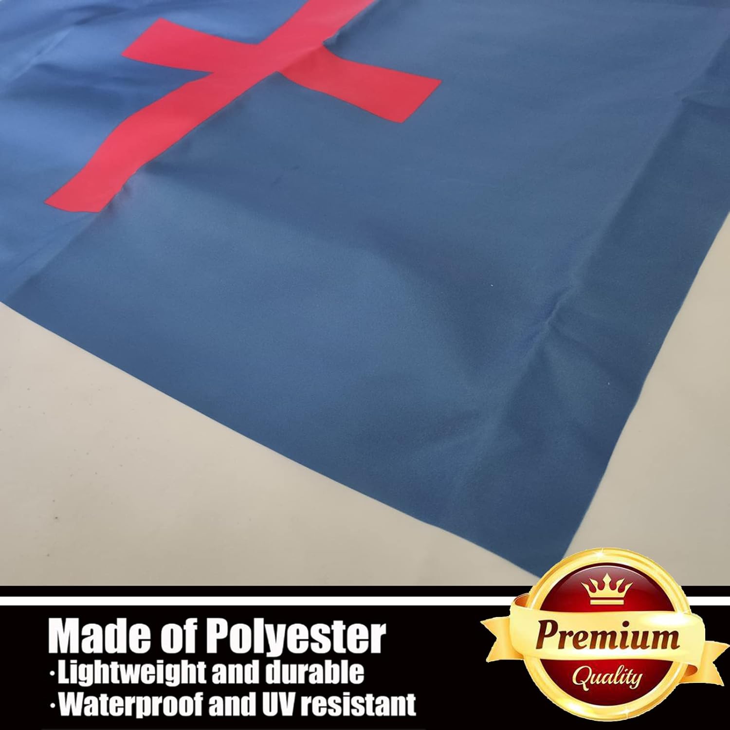 Christian Jesus Cross Flag 3x5 Outdoor Double Sided 3 Ply-Vivid Color Clear Pattern Reinforcement Sewing Durable Polyester with 2 Brass Grommets - Image 3