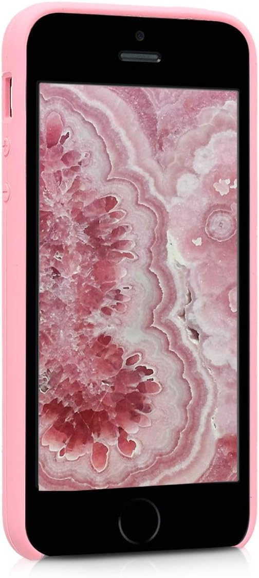 kwmobile Case Compatible with Apple iPhone SE (1.Gen 2016) / iPhone 5 / iPhone 5S Case - TPU Silicone Phone Cover with Soft Finish - Light Pink