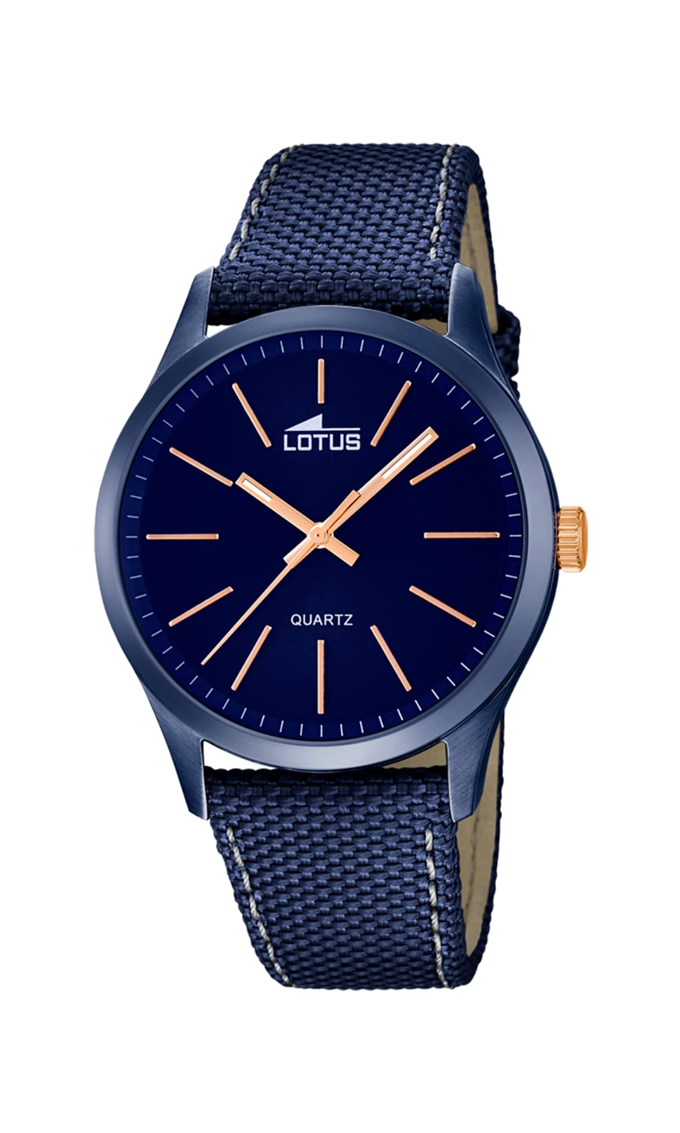 LOTUS Reloj Hombre 18166/2 Minimalist Caja de Acero Inoxidable 316l Azul Correa de Cuero Azul