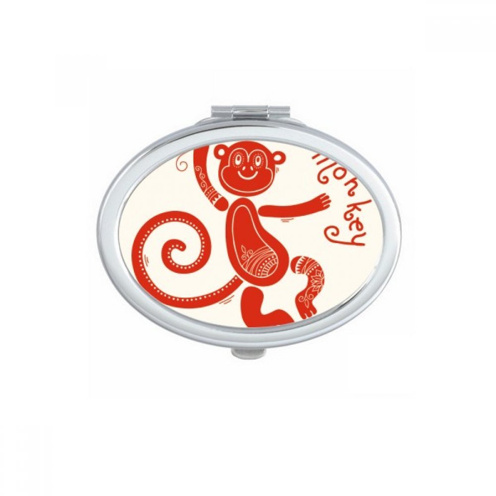 Miroir compact Singe Zodiac rouge pour éviter les défauts de maquillage en public
