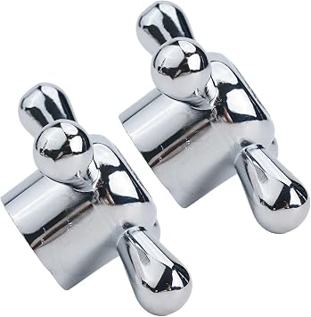 2pcs Faucet Knob Handles Alloy Replacement Kit for Kitchen Bathroom Tap 8mm Valve Core 20 Teeth Silver 69x31x27mm
