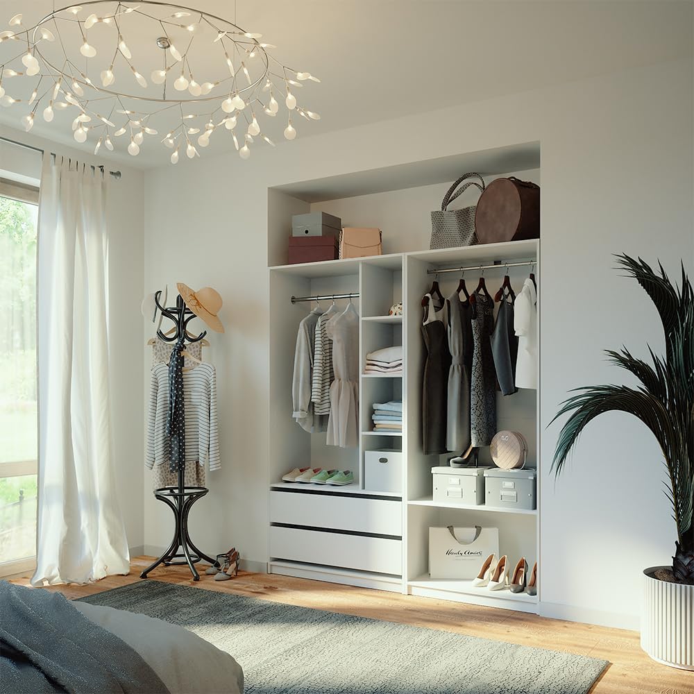 Vicco Kleiderschrank Elmo, Weiß, 180 x 200 cm 2er Set, für Flexible Aufbewahrung verschiedenster Kleidungsstücke