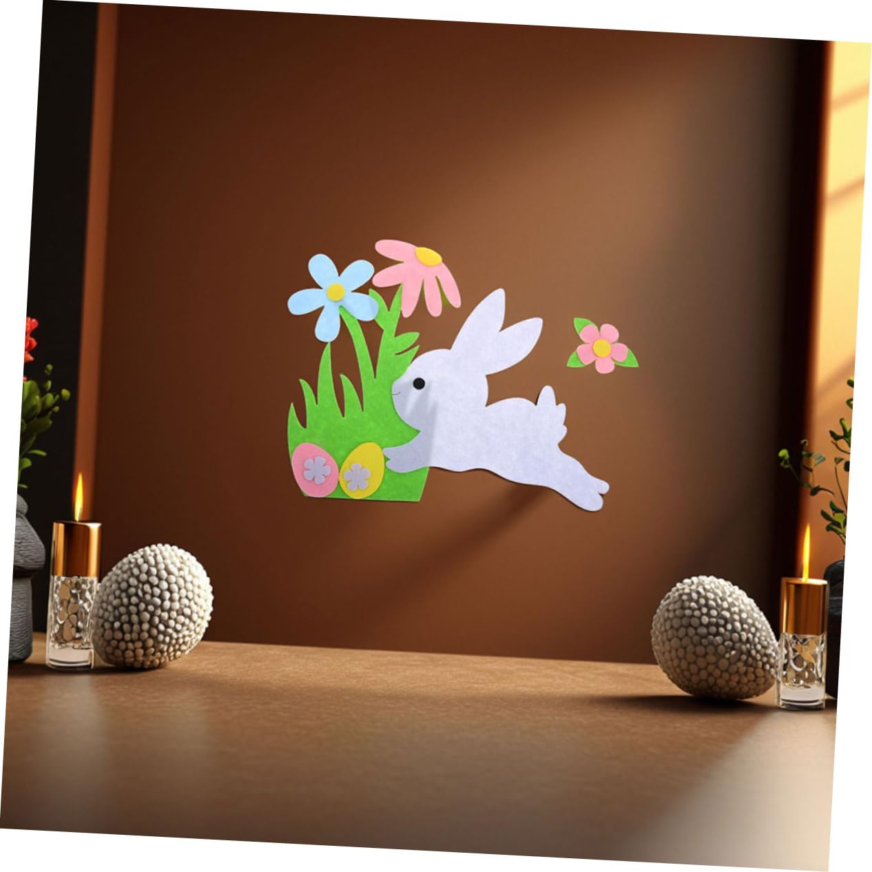 2pcs Easter Spring Bunny Craft Kit Non-Woven Decorations for Holiday Cheer Cute Bunny Designs for Doors and for Spring Celebrations and Festive Decor