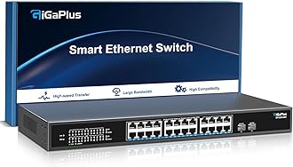 26 Port 2.5Gb Unmanaged Ethernet Switch with 24* 2.5G Base-T Ports, 2* 10G SFP+ Ports. GiGaPlus 2.5Gbps Network Switch for 2.5Gbps NAS/PC, WiFi6 Router, Wireless AP. Fanless Design, Plug and Play