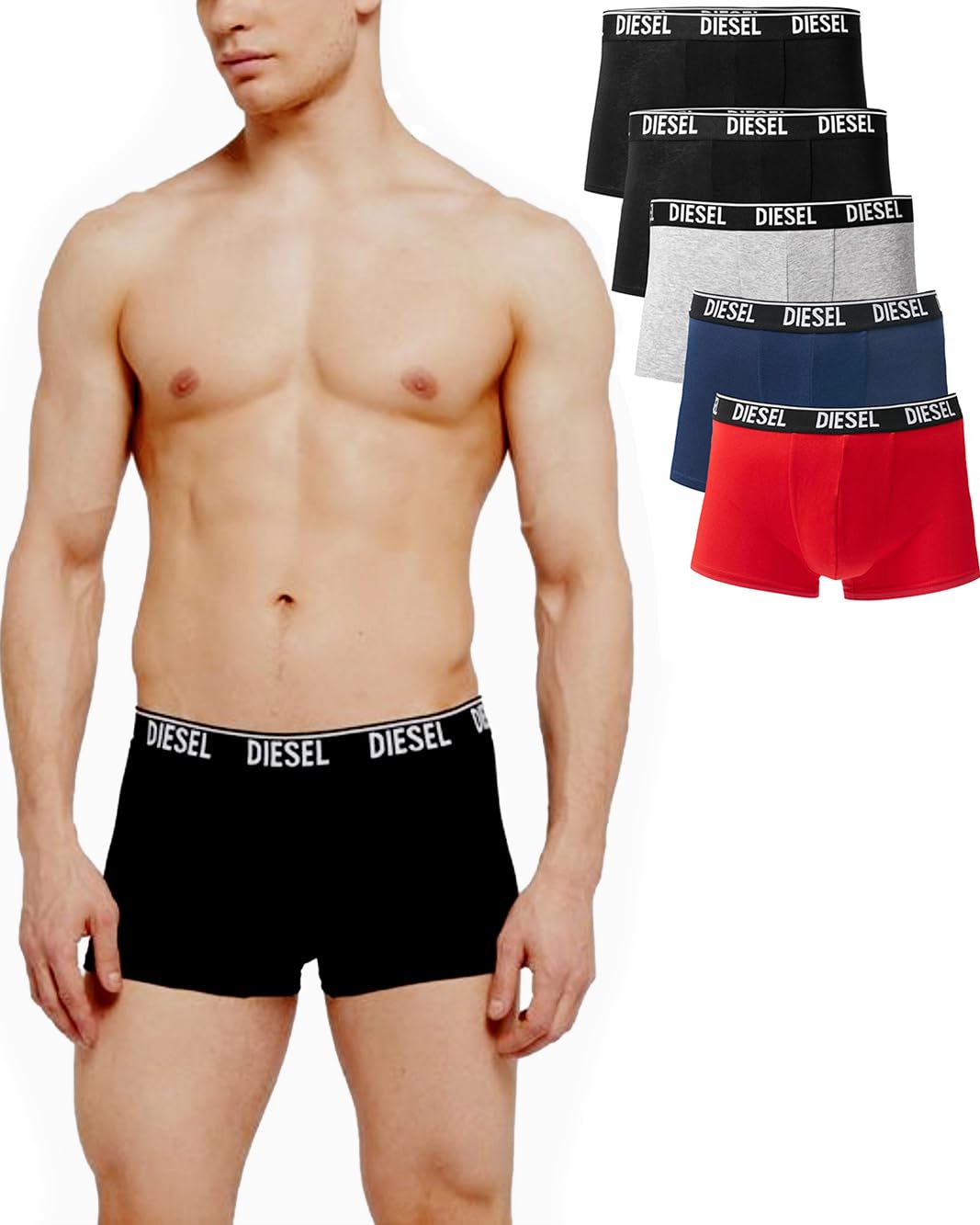 Calzoncillos tipo bóxer de algodón elástico Diesel para hombre, ropa interior premium 4