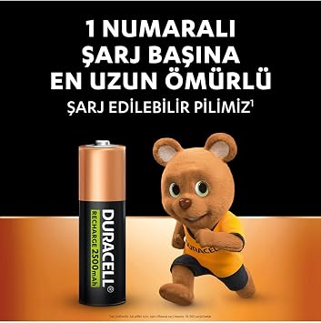 Duracell Şarj Edilebilir Aa 2500Mah Piller, 4'Lü Paket