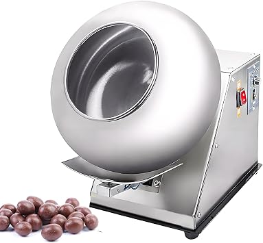 Efficient Sugar Coating Machine, Small Size Chocolate Coating Polishing Machine, Perfect for Coating Sugar Balls and Drying Chocolate, Stainless Steel Multi-Functional