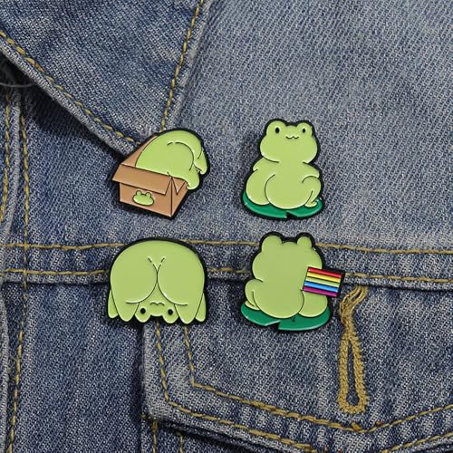 Image of Funny Animal Enamel Pins Set Corgi Frog Goose Cat Themed Badge Pins for Backpack Novelty Lapel Pins for Clothes Cartoon Brooches for Hats Bags Jackets