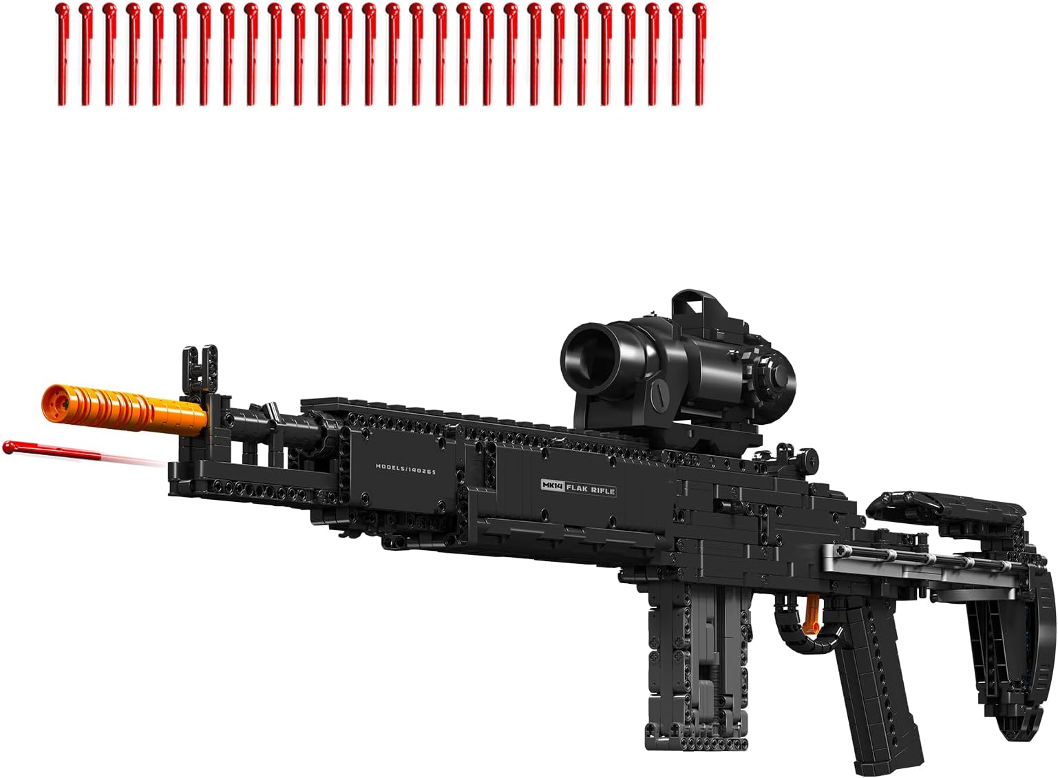 Sosuy 1:1 MK14 Building Bricks Gun Collection Toy - 1606 PCS Model Gun Building Block Sniper Set Shootable - Simulation Weapon Toy Lovers Gift