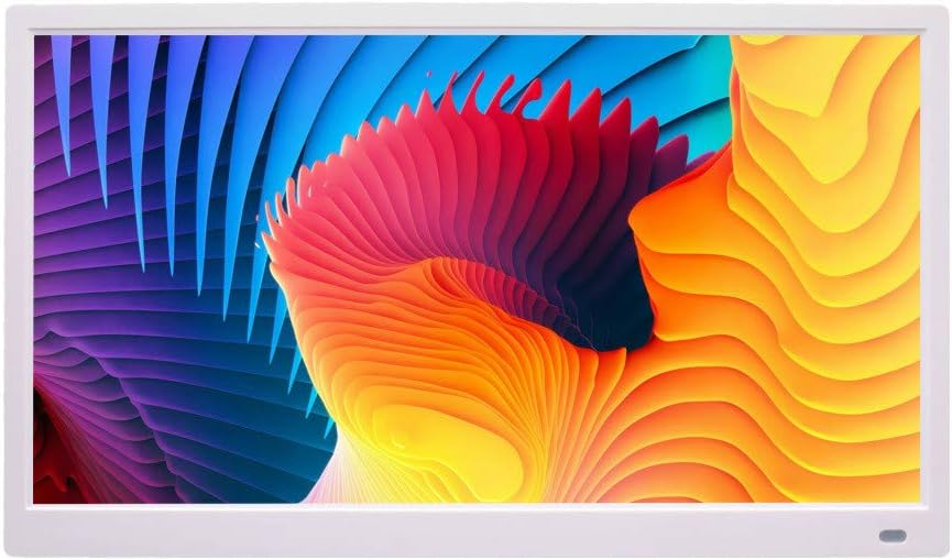 15.6-Inch IPS Digital Photo Frame, High-Definition 1920X1080 Full-Featured Digital Photo Frame Album, Digital Image Music Video Wedding Gift,White