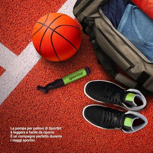 Image of SPORTBIT Ball Pump for Sports Balls - Push & Pull Inflating System - Hand Pump for All Exercise Balls - Volleyball Pump, Basketball Inflator, Football & Soccer Ball Air Pump - Goes with 5 Needles Set