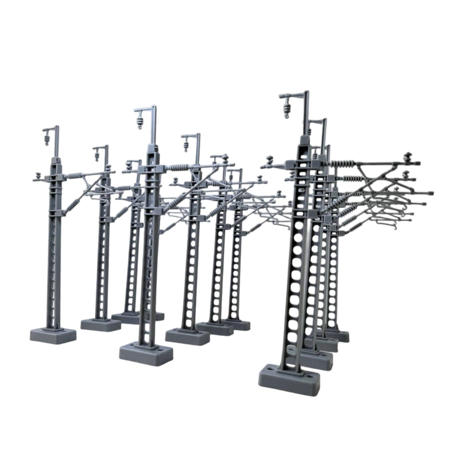 Lot de 12 Modèles de Poteaux électriques pour Maquettes Créatives à Monter Soi-même et Accessoires de Micro-