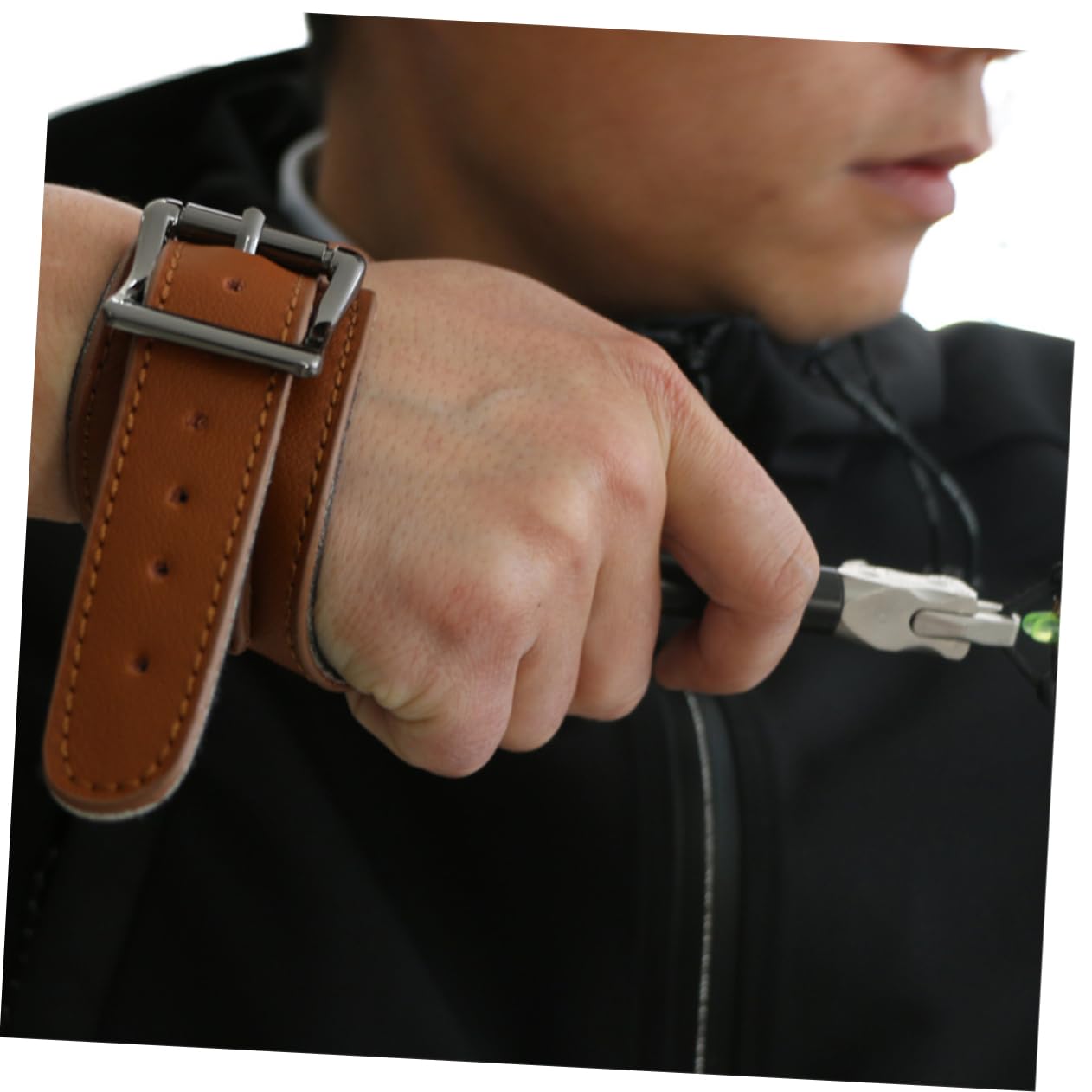 BESTonZON Accesorios para El con De La Muñeca Correa De Recurvo Liberación De Pinza De Flecha Muñequera con Gatillo De Flecha Marrón