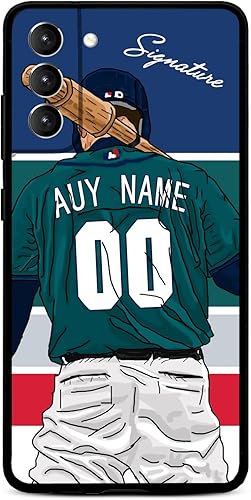 Miniatura 9 de Funda de béisbol personalizada con nombre y número para Samsung Galaxy S22 S23 S21+ S20 Ultre S21 FE S10 S8 S9 Plus, silicona líquida con protección