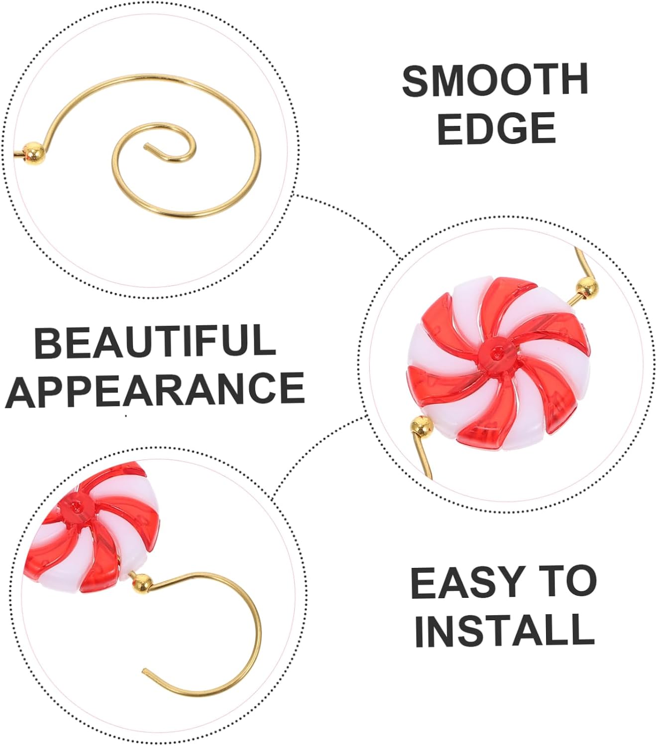 20pcs Windmill Candy Shaped Christmas Hooks Creative Multi-Functional Decorative Hangers for Ornaments Baubles for Holiday Decorations and Party Displays