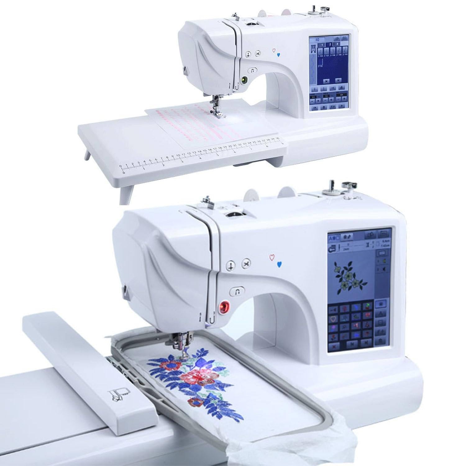 Macchina da cucire automatica con area di ricamo da 4" x 9,2" e macchina da ricamo elettrica con touch screen LCD, 210 lettere integrate e 30 bordi con motivo