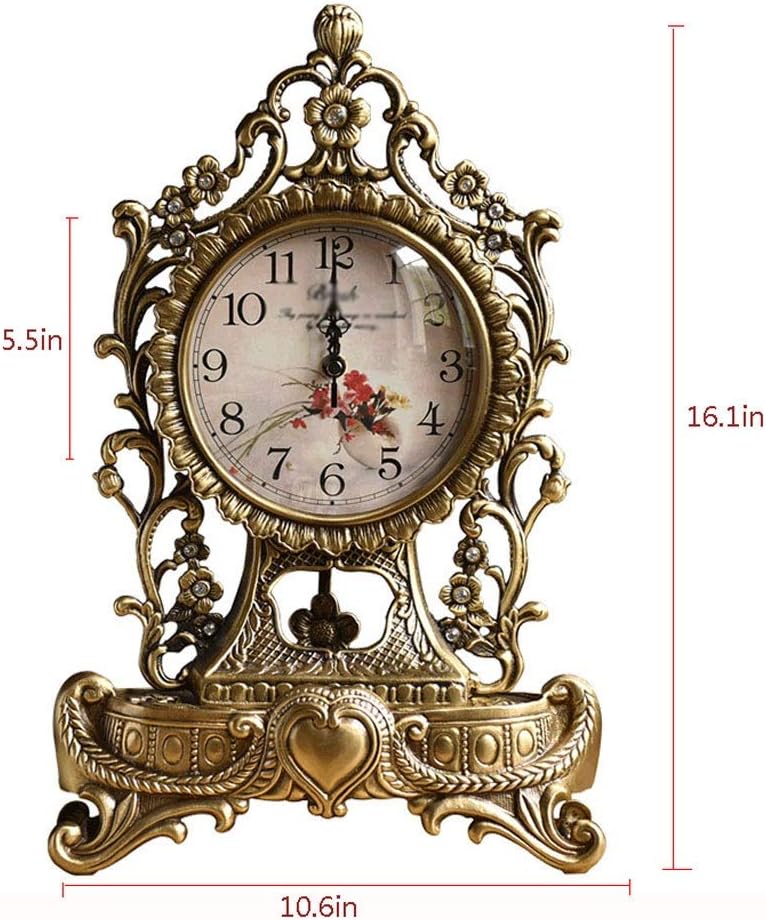 Desk Clock Pure Copper Silent Clocks European Antique Clocks Living Room Creative Clocks Retro Clocks All Copper Clocks Desktop Clock
