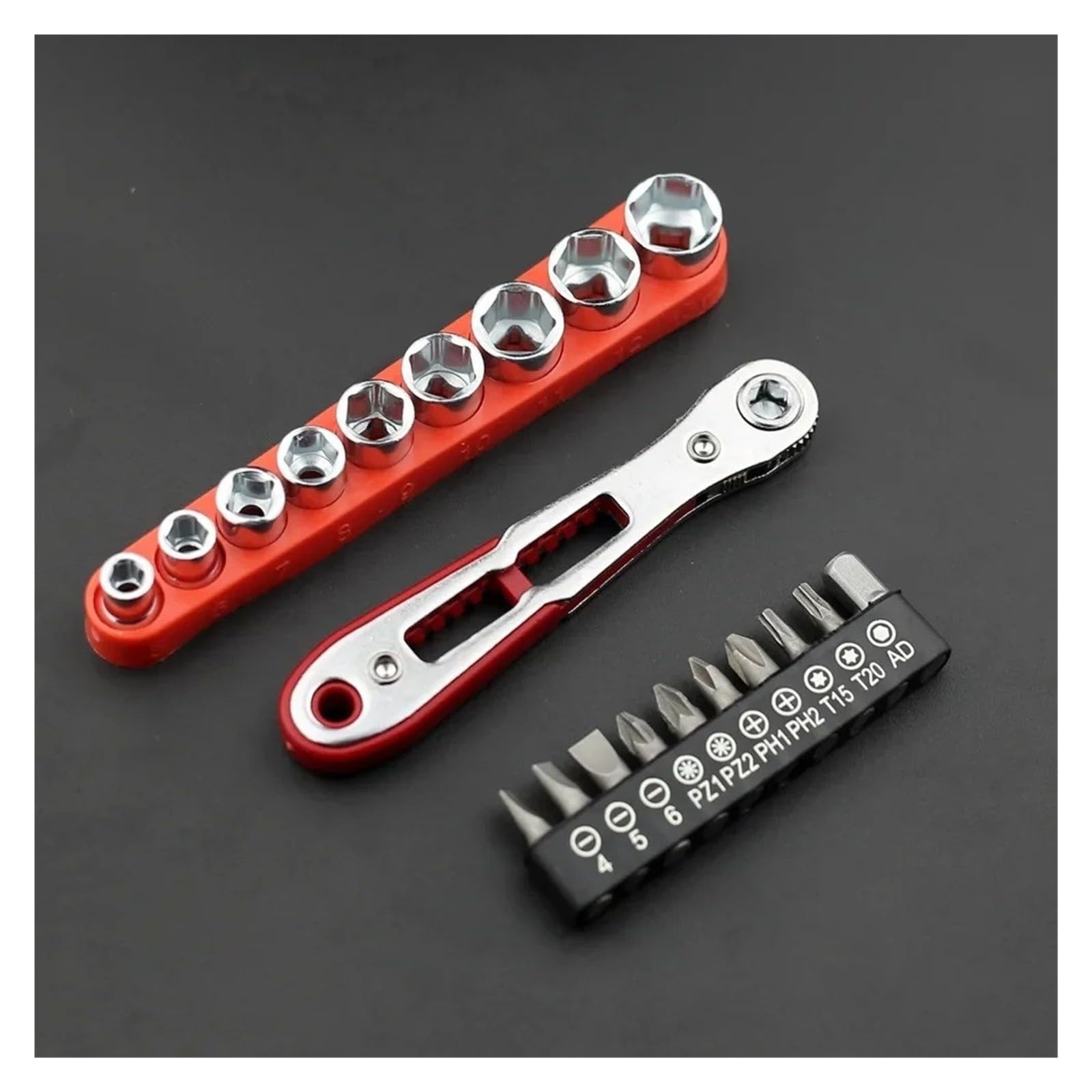 Right Angle Bidirectional Ratchet Screwdriver 1/4 Hex Drive Multifunctional (model C A-11PCS Set)