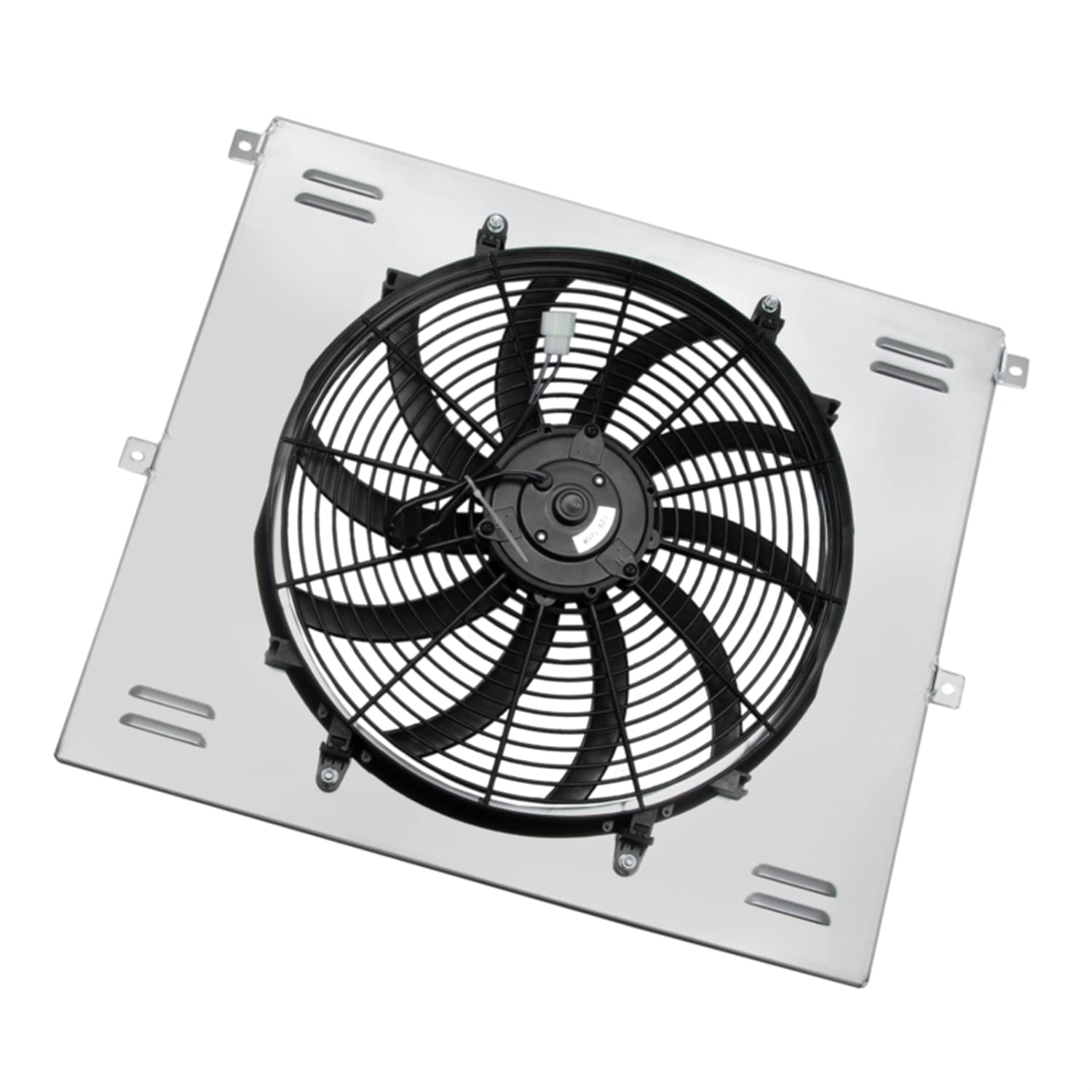 Aluminum Radiator Shroud + 16" Fans + Relay Kit Compitable for 1953-1956 1954 1955 Ford F-100 F250 F350 Pickup Truck