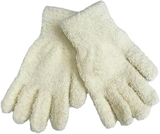 Guantes de terciopelo coral cálidos de invierno para mujer, color caramelo sólido, guantes de dedo completo para niñas, guantes de esquí elásticos para exteriores