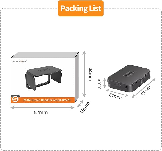 Screen Sun Hood for DJI OSMO Pocket 4 Pro/4/3 Xtra Muse Camera
