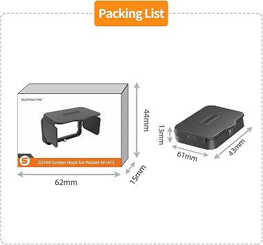 Screen Sun Hood for DJI OSMO Pocket 4 Pro/4/3 Xtra Muse Camera