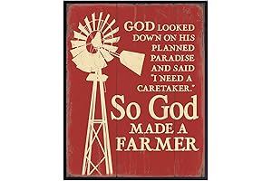 So God Made a Farmer Wall Decor Sign - 8x10 Farm Poster
