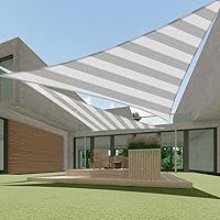 Vista 15 de ECOOPTS Toldo Vela Triangular de HDPE de 12'x12'x12' para Sombra Solar, Toldo para Patio Exterior Pérgola, Tela de Cobertura que Bloquea 95% UV Beige