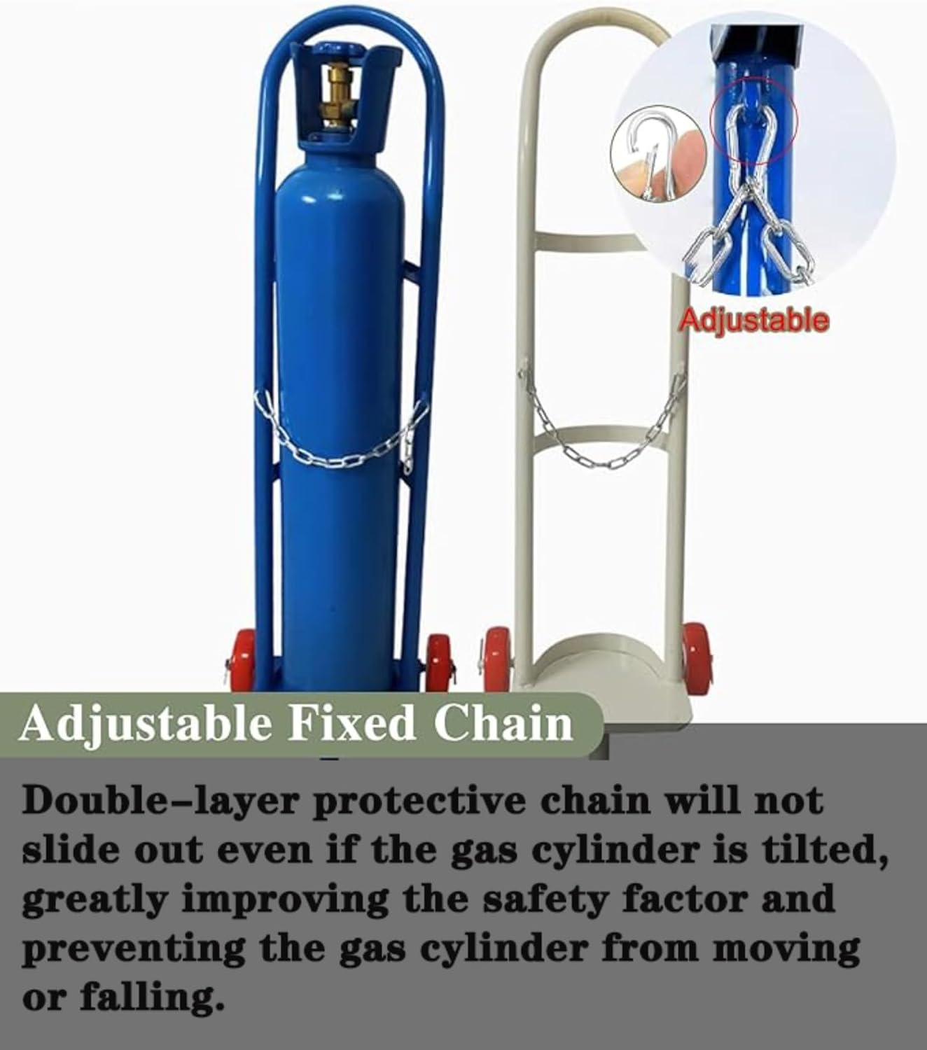Oxygen Cylinder Holder Portable Oxygen Cylinder Cart, Universal Gas Cylinder Cart for Laboratory/Factory, Independent Oxygen Cylinder Rack（8-15L(High-110cm)
